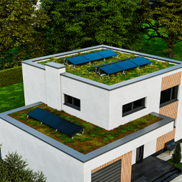 Flachdach - Gründach bis max. 5° Dachneigung