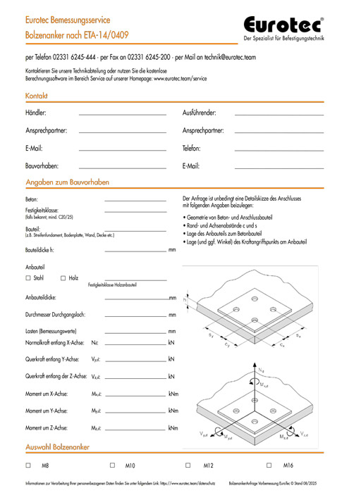Formularz zapytania Kotwa rozporowa