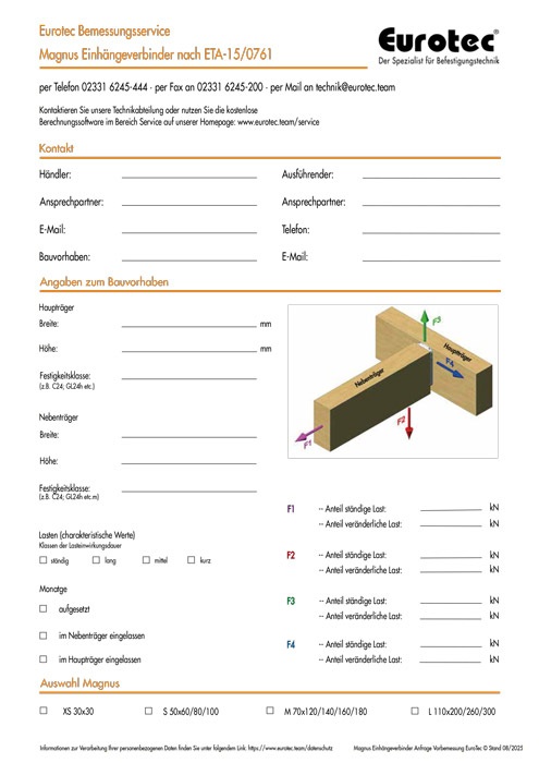 Formularz zapytania Łacznik wieszakowy Magnus