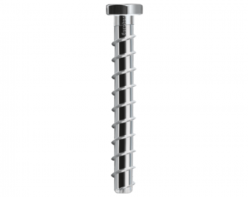Rock concrete screw, hexagonal with flange, galvanised steel