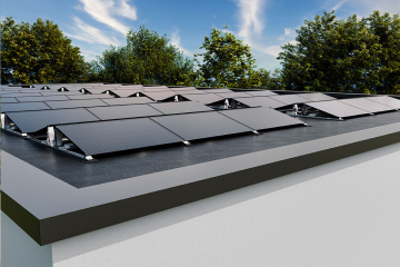 Flachdachmontage mit Ost-West-Aufständerung